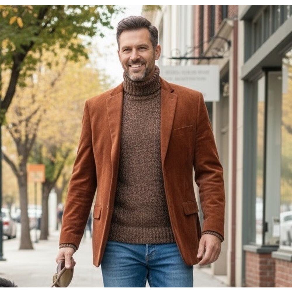 Bagazio Sport Coat Men L Thin Corduroy Pristine